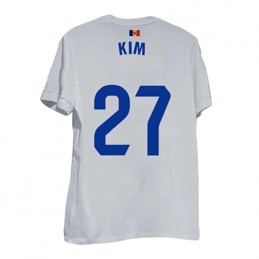 Danxen Børn Min-Su Kim #27 Hvid Blå Gul Udebane Spillertrøjer 2025/26 Trøje T-Shirt