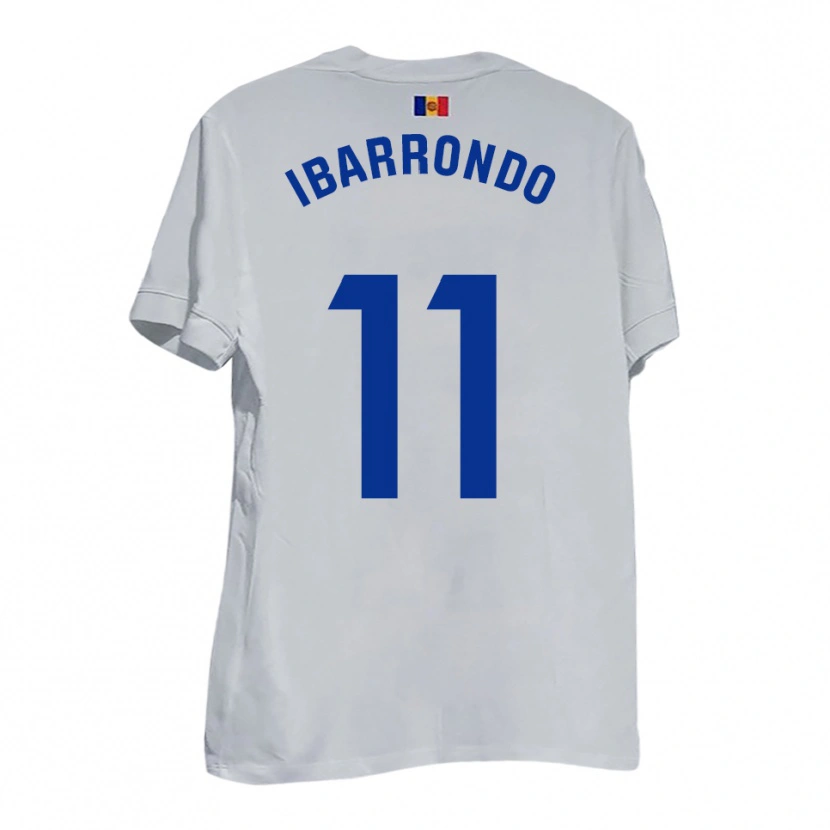 Danxen Børn Alejandro Ibarrondo #11 Hvid Blå Gul Udebane Spillertrøjer 2025/26 Trøje T-Shirt