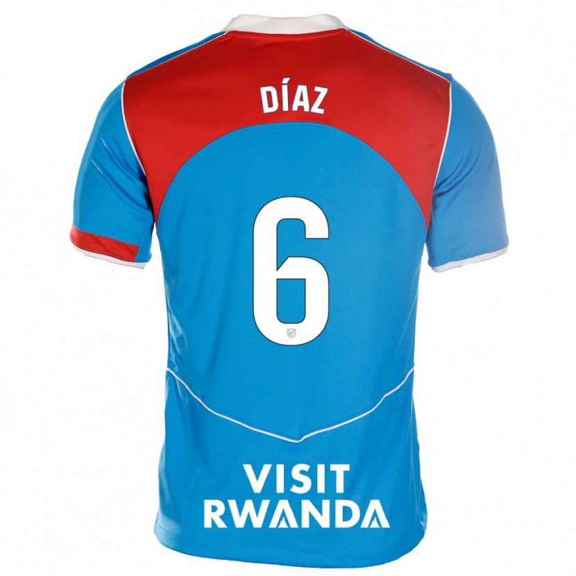 Danxen Børn Javier Díaz #6 Blå Hvid Tredje Sæt Spillertrøjer 2025/26 Trøje T-Shirt