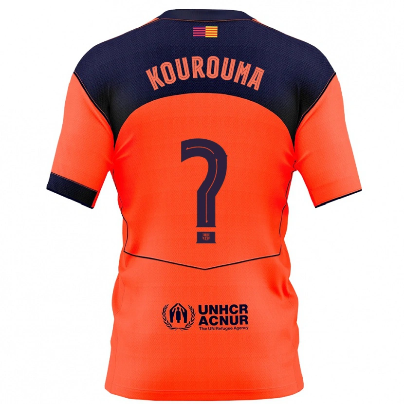 Danxen Børn Baba Kourouma #0 Orange Navy Tredje Sæt Spillertrøjer 2025/26 Trøje T-Shirt