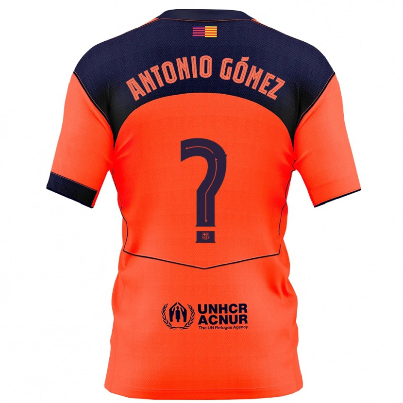 Danxen Børn Antonio Gómez #0 Orange Navy Tredje Sæt Spillertrøjer 2025/26 Trøje T-Shirt