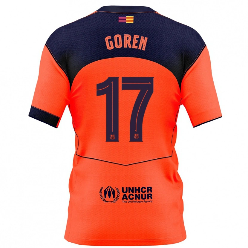 Danxen Børn Orian Goren #17 Orange Navy Tredje Sæt Spillertrøjer 2025/26 Trøje T-Shirt