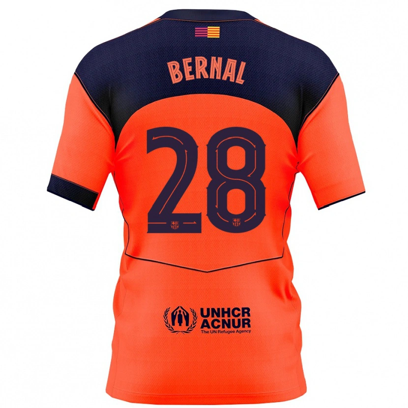 Danxen Børn Marc Bernal #28 Orange Navy Tredje Sæt Spillertrøjer 2025/26 Trøje T-Shirt
