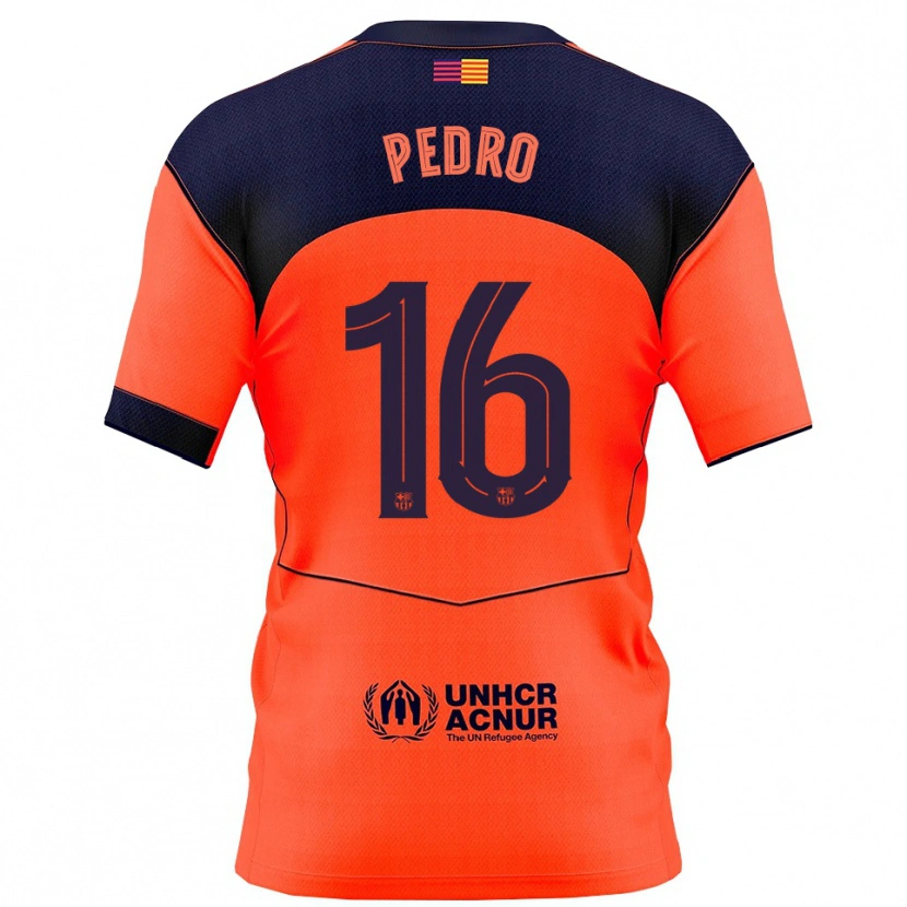 Danxen Børn Pedro Rodríguez #16 Orange Navy Tredje Sæt Spillertrøjer 2025/26 Trøje T-Shirt