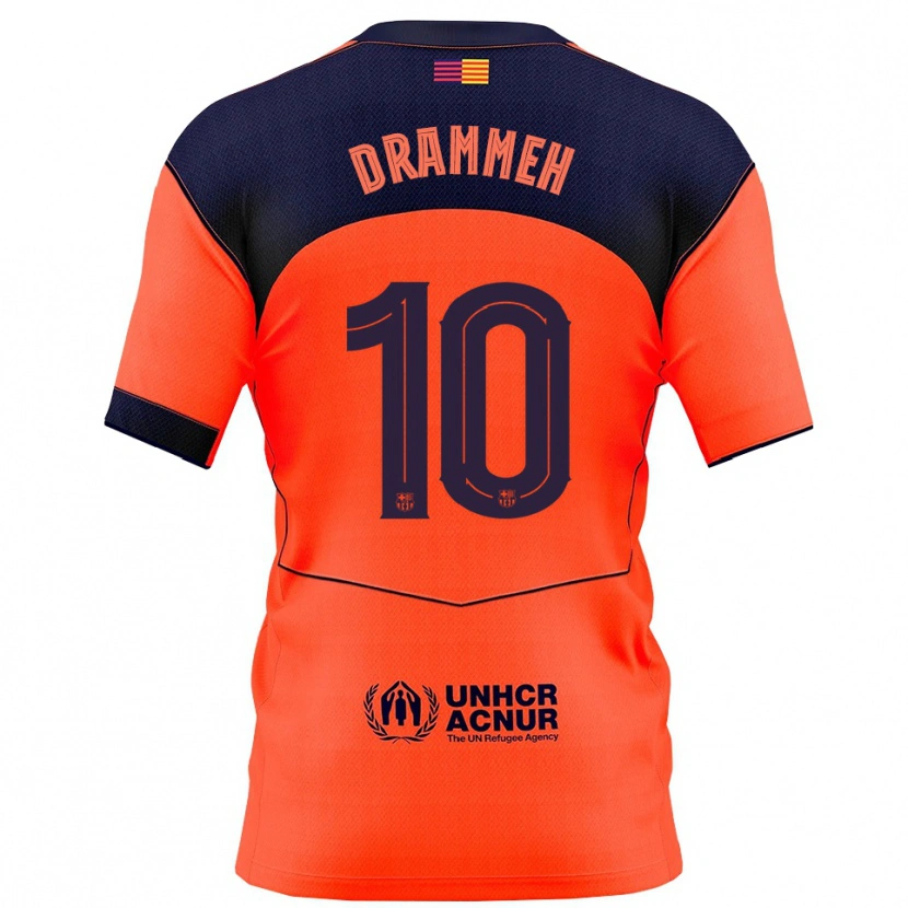 Danxen Børn Alieu Drammeh #10 Orange Navy Tredje Sæt Spillertrøjer 2025/26 Trøje T-Shirt