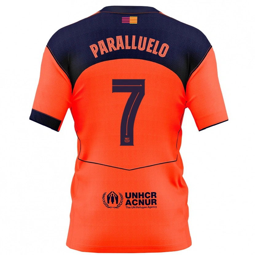 Danxen Børn Salma Paralluelo #7 Orange Navy Tredje Sæt Spillertrøjer 2025/26 Trøje T-Shirt
