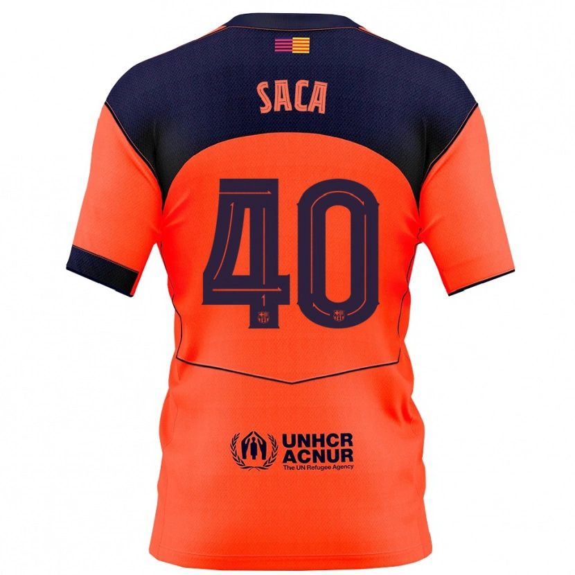 Danxen Børn Leo Saca #40 Orange Navy Tredje Sæt Spillertrøjer 2025/26 Trøje T-Shirt