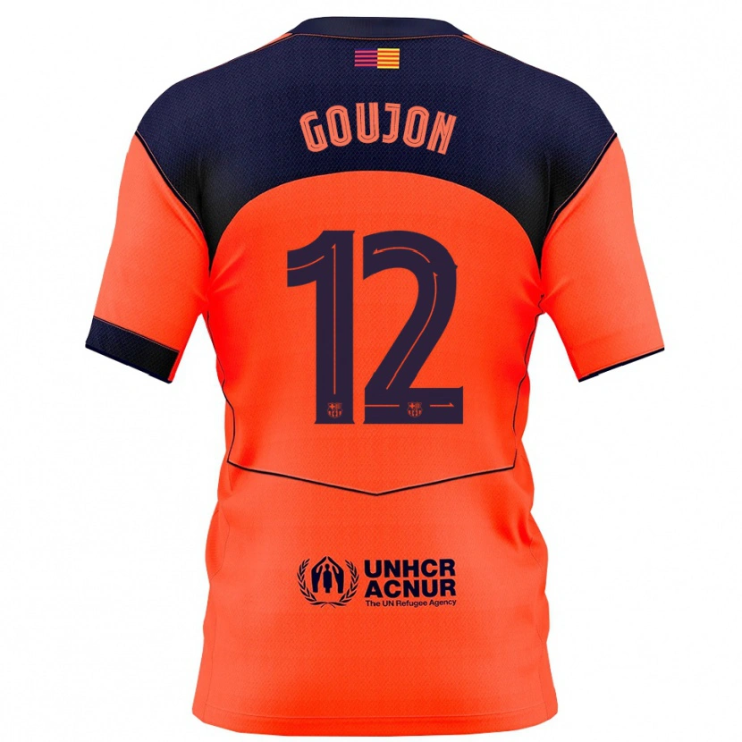 Danxen Børn Iker Goujon #12 Orange Navy Tredje Sæt Spillertrøjer 2025/26 Trøje T-Shirt