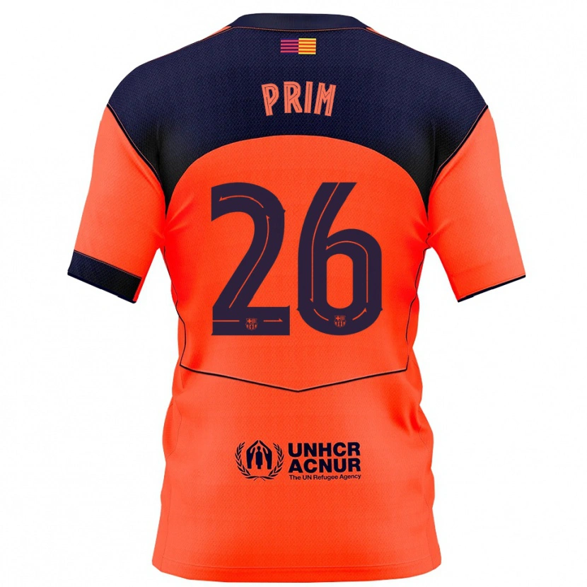 Danxen Børn Pau Prim #26 Orange Navy Tredje Sæt Spillertrøjer 2025/26 Trøje T-Shirt