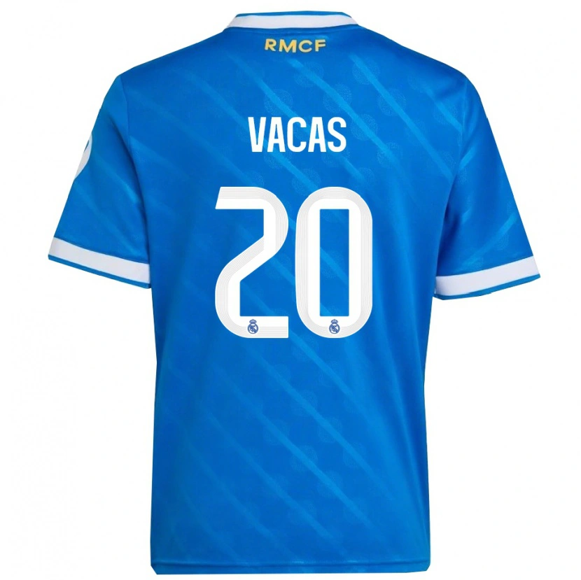 Danxen Børn Juan Vacas #20 Blå Hvid Tredje Sæt Spillertrøjer 2025/26 Trøje T-Shirt