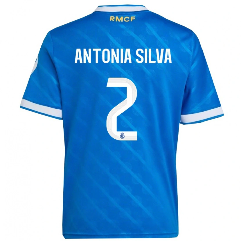 Danxen Børn Antônia Silva #2 Blå Hvid Tredje Sæt Spillertrøjer 2025/26 Trøje T-Shirt