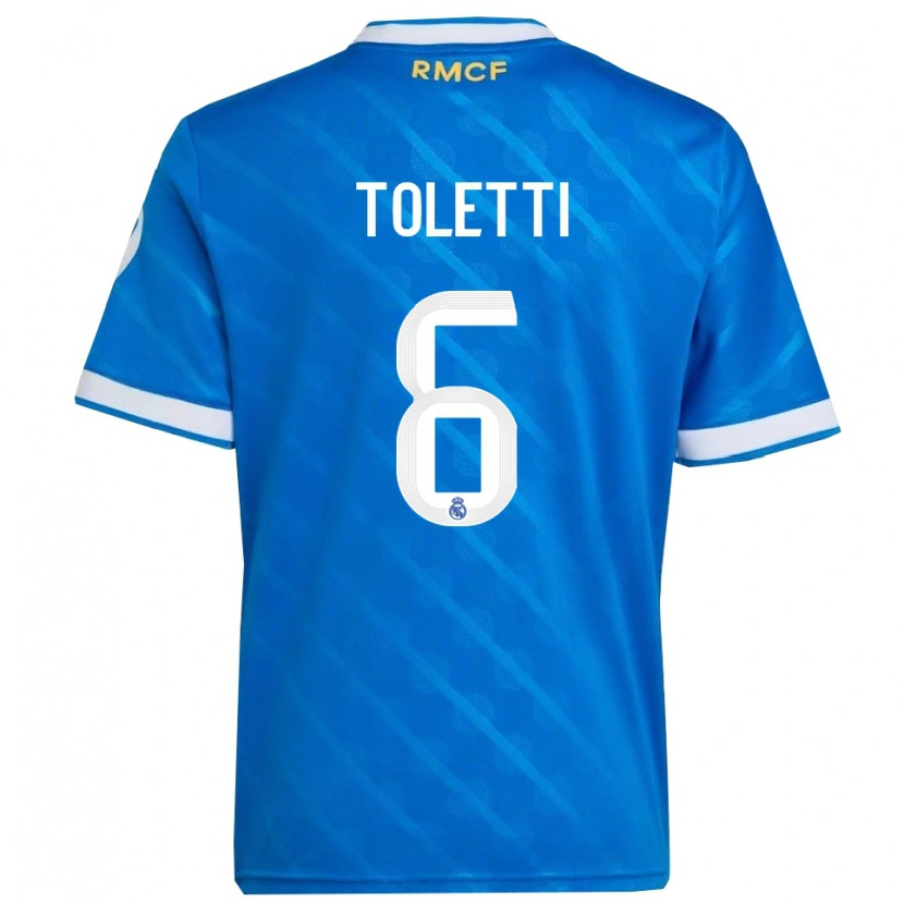 Danxen Børn Sandie Toletti #6 Blå Hvid Tredje Sæt Spillertrøjer 2025/26 Trøje T-Shirt
