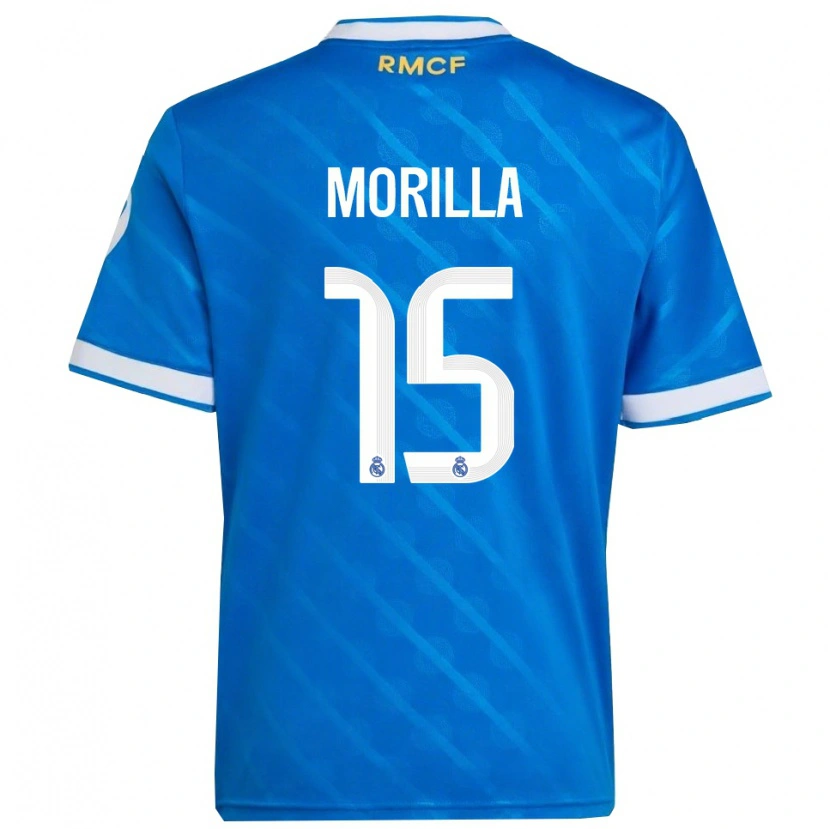 Danxen Børn Jairo Morilla #15 Blå Hvid Tredje Sæt Spillertrøjer 2025/26 Trøje T-Shirt