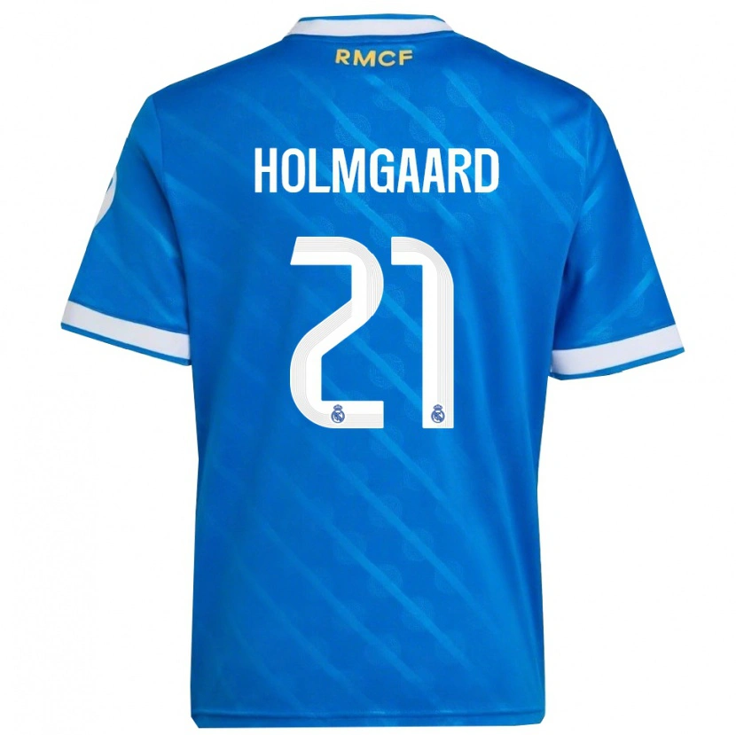 Danxen Børn Sara Rosted Holmgaard #21 Blå Hvid Tredje Sæt Spillertrøjer 2025/26 Trøje T-Shirt