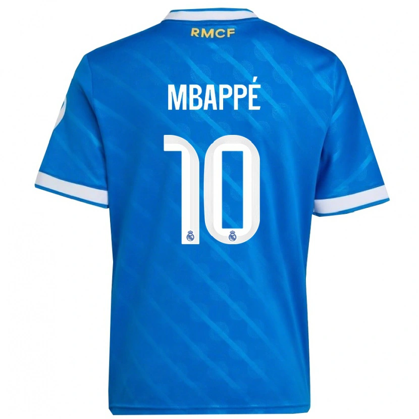 Danxen Børn Kylian Mbappé #10 Blå Hvid Tredje Sæt Spillertrøjer 2025/26 Trøje T-Shirt