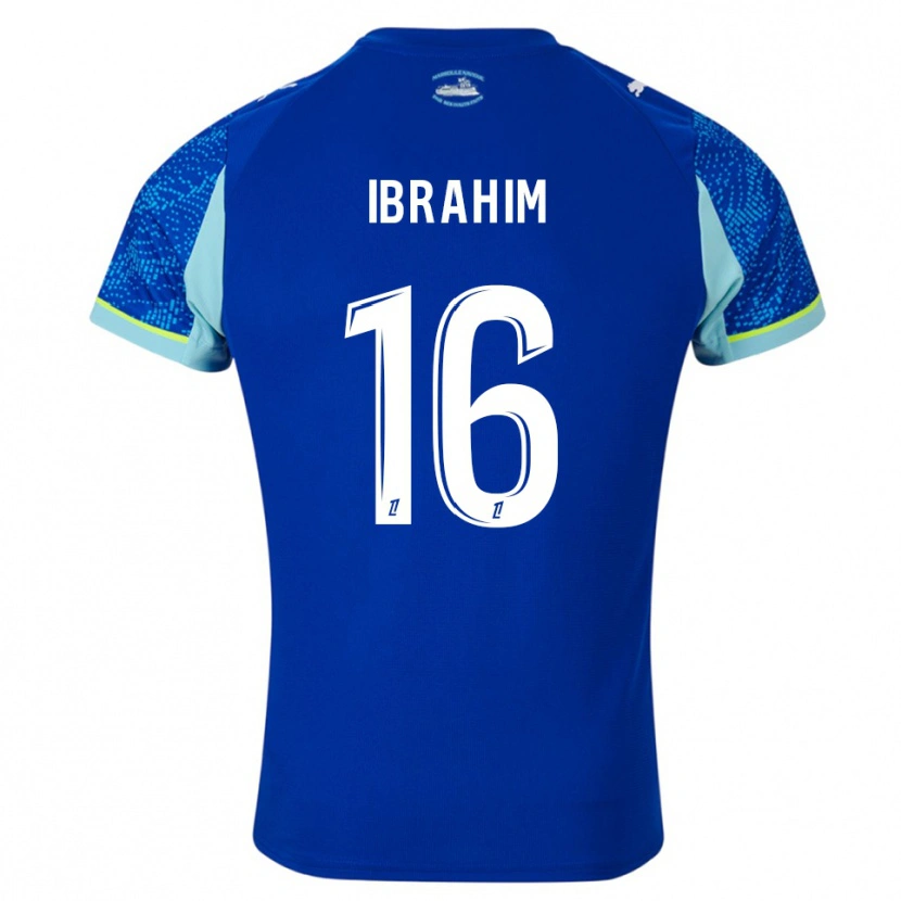 Danxen Børn Ayman Ibrahim #16 Himmelblå Hvid Tredje Sæt Spillertrøjer 2025/26 Trøje T-Shirt