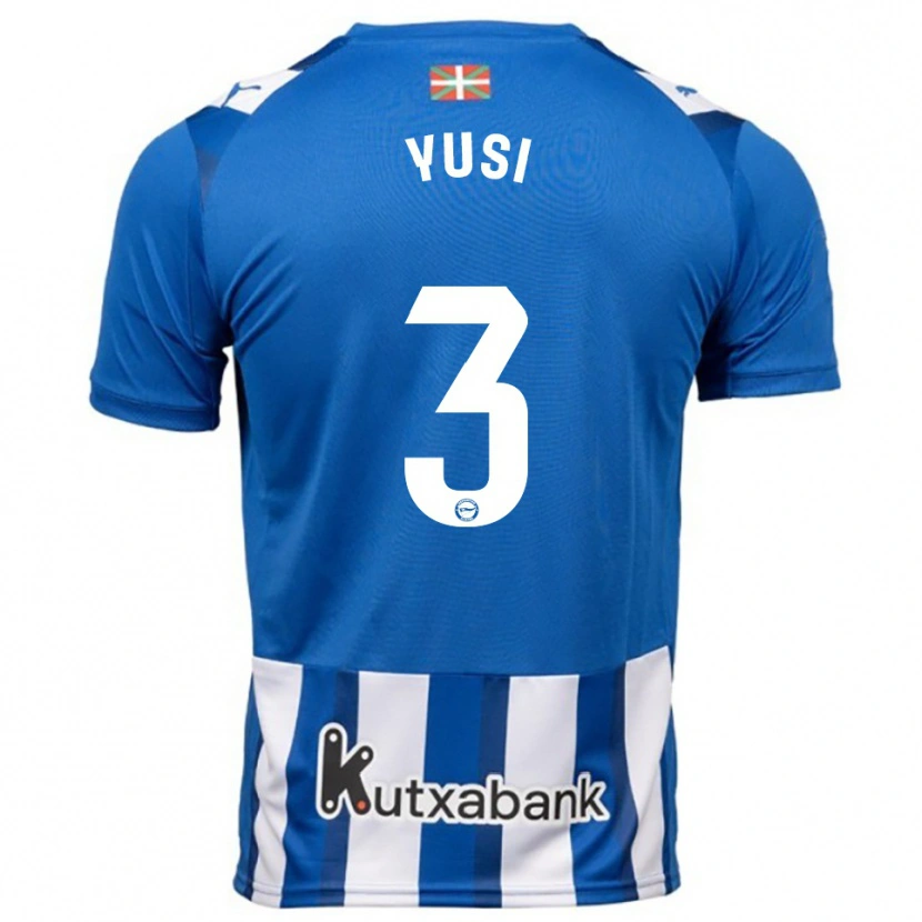 Danxen Mænd Youssef Enríquez #3 Blå Hvid Hjemmebane Spillertrøjer 2025/26 Trøje T-Shirt