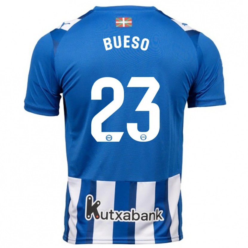 Danxen Mænd Alejandro Bueso #23 Blå Hvid Hjemmebane Spillertrøjer 2025/26 Trøje T-Shirt
