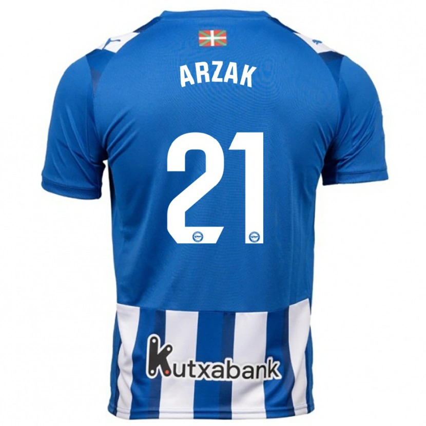 Danxen Mænd Andoni Arzak #21 Blå Hvid Hjemmebane Spillertrøjer 2025/26 Trøje T-Shirt