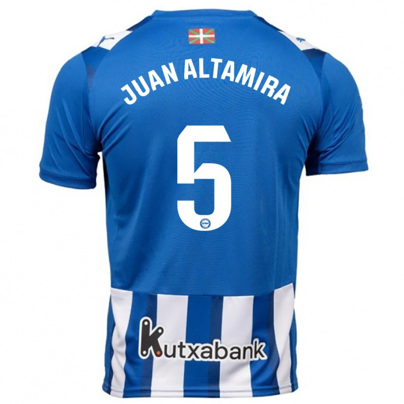 Danxen Mænd Ines Juan Altamira #5 Blå Hvid Hjemmebane Spillertrøjer 2025/26 Trøje T-Shirt