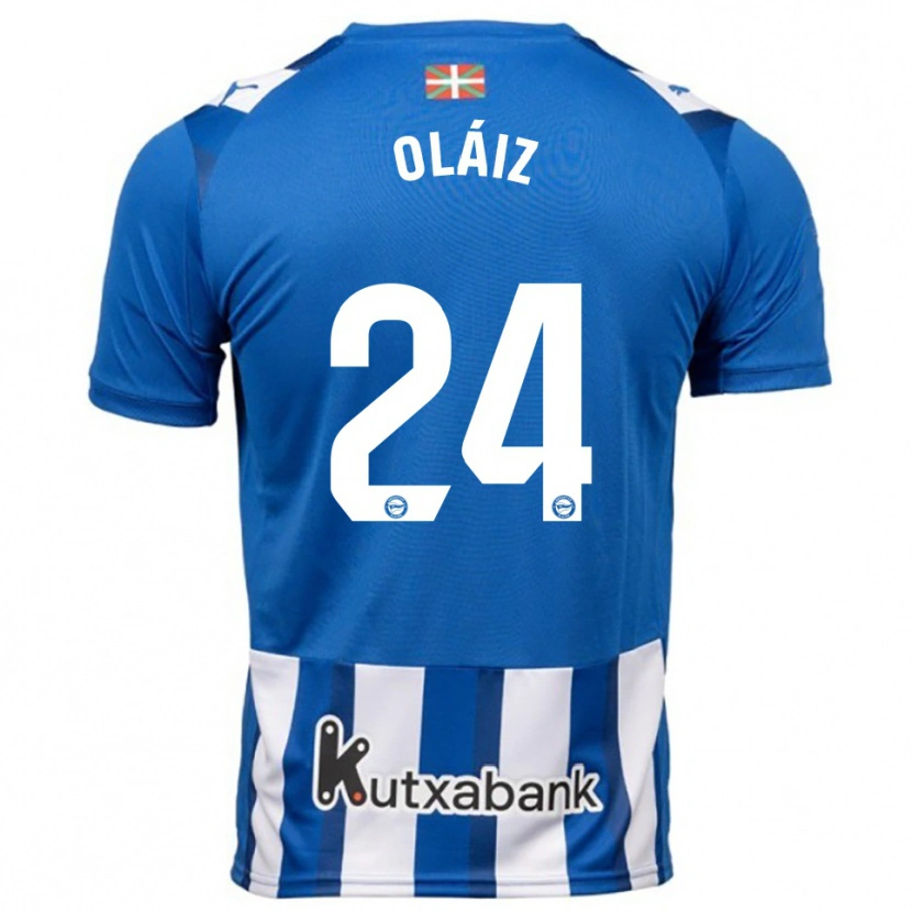 Danxen Mænd Xanet Oláiz #24 Blå Hvid Hjemmebane Spillertrøjer 2025/26 Trøje T-Shirt