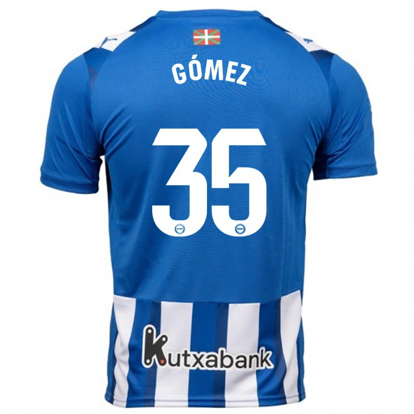 Danxen Mænd Jorge Gómez #35 Blå Hvid Hjemmebane Spillertrøjer 2025/26 Trøje T-Shirt