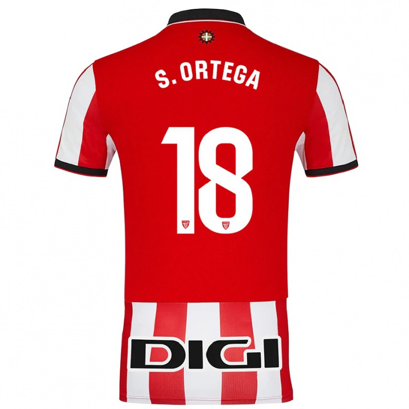Danxen Mænd Sara Ortega Ruiz #18 Rød Hvid Hjemmebane Spillertrøjer 2025/26 Trøje T-Shirt