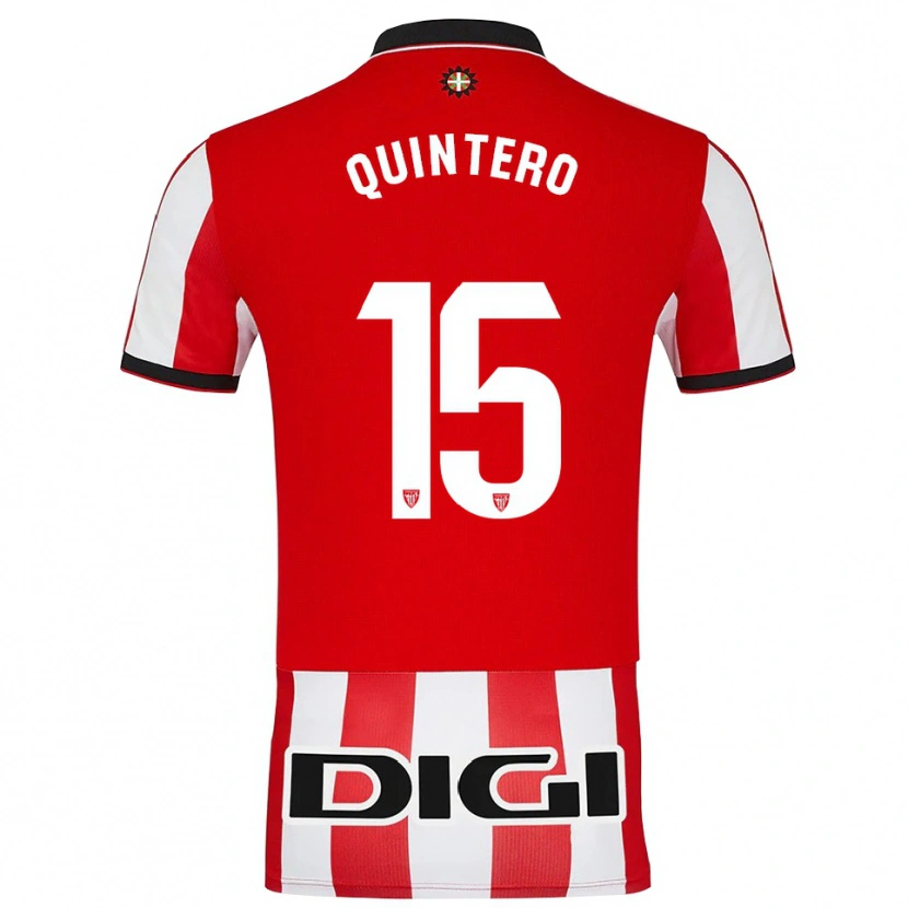 Danxen Mænd Iker Quintero #15 Rød Hvid Hjemmebane Spillertrøjer 2025/26 Trøje T-Shirt