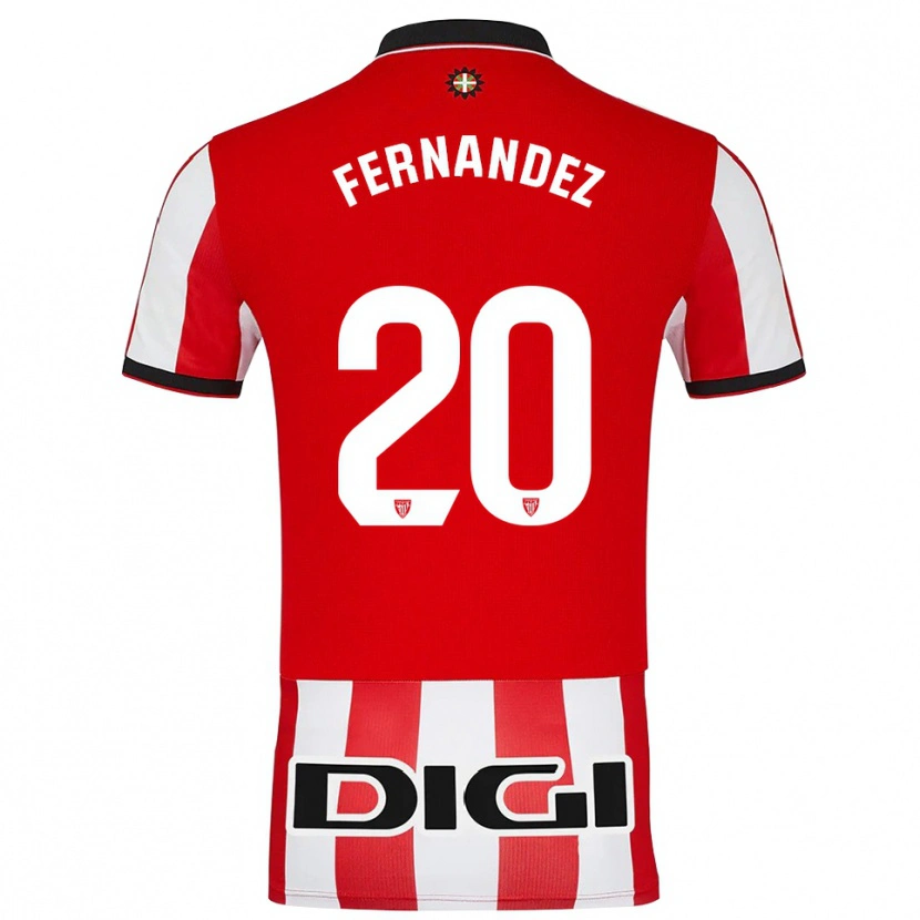 Danxen Mænd Hugo Fernández #20 Rød Hvid Hjemmebane Spillertrøjer 2025/26 Trøje T-Shirt