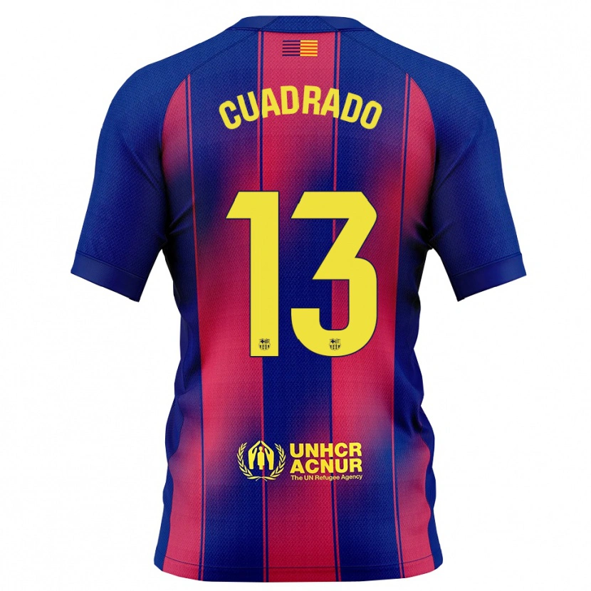 Danxen Mænd Adrián Cuadrado #13 Blå Rød Hjemmebane Spillertrøjer 2025/26 Trøje T-Shirt