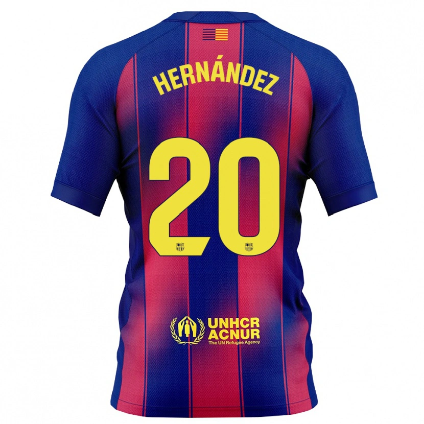 Danxen Mænd Unai Hernández #20 Blå Rød Hjemmebane Spillertrøjer 2025/26 Trøje T-Shirt
