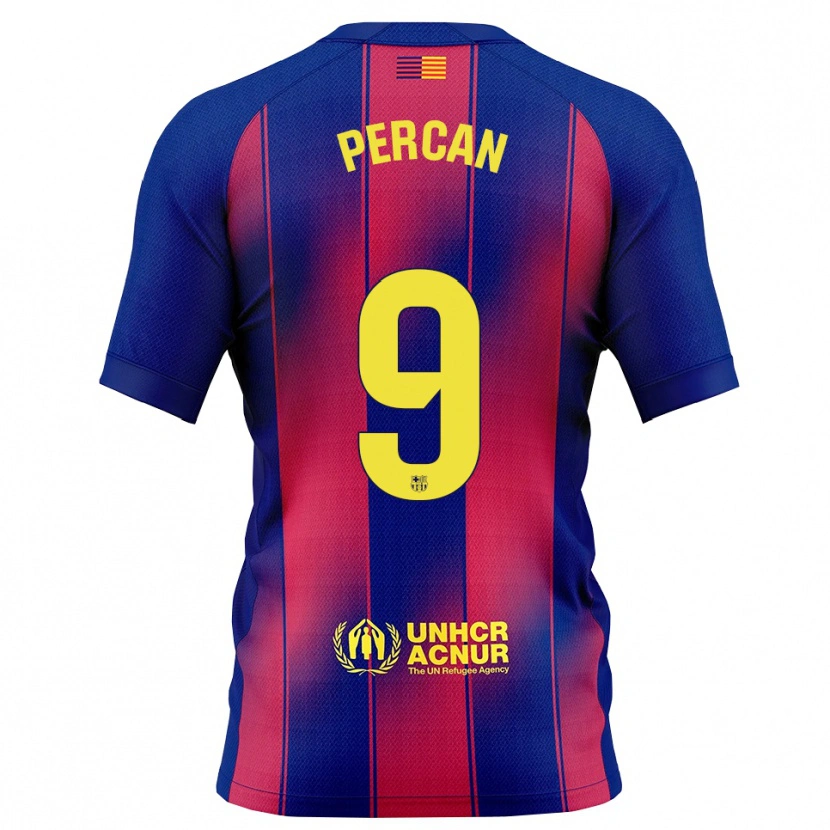 Danxen Mænd Diego Percan #9 Blå Rød Hjemmebane Spillertrøjer 2025/26 Trøje T-Shirt