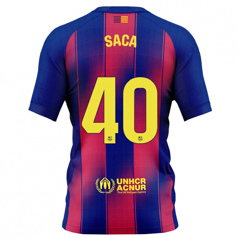 Danxen Mænd Leo Saca #40 Blå Rød Hjemmebane Spillertrøjer 2025/26 Trøje T-Shirt
