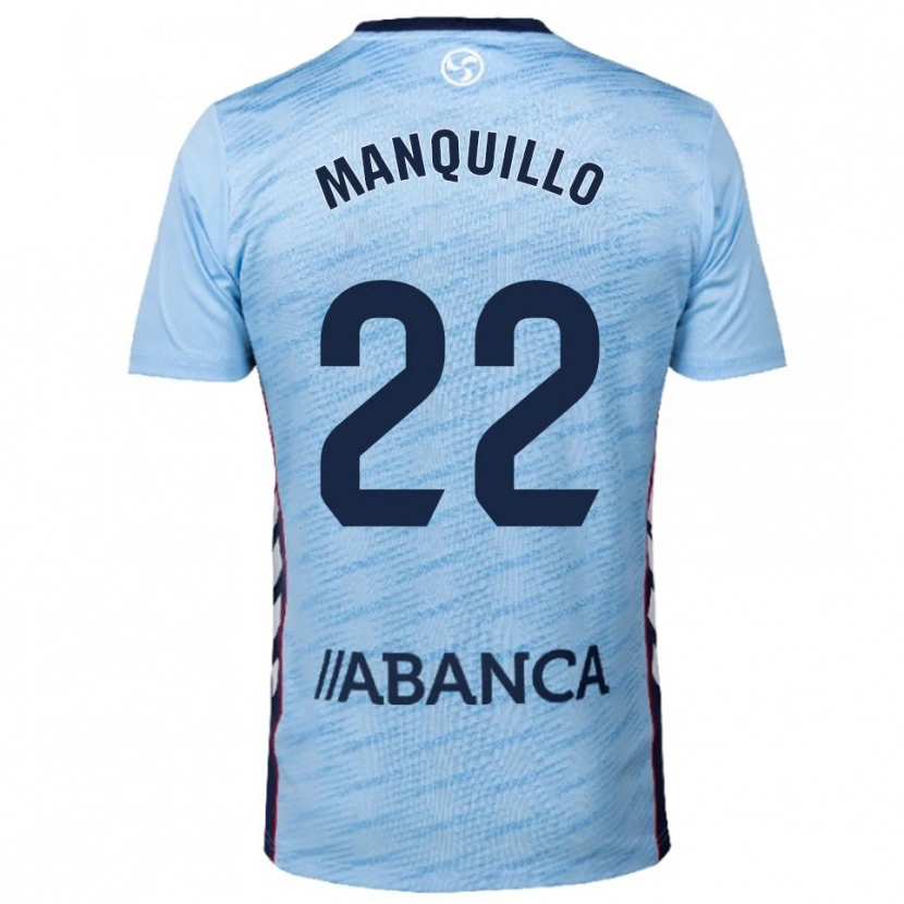 Danxen Mænd Javier Manquillo #22 Himmelblå Rød Hjemmebane Spillertrøjer 2025/26 Trøje T-Shirt