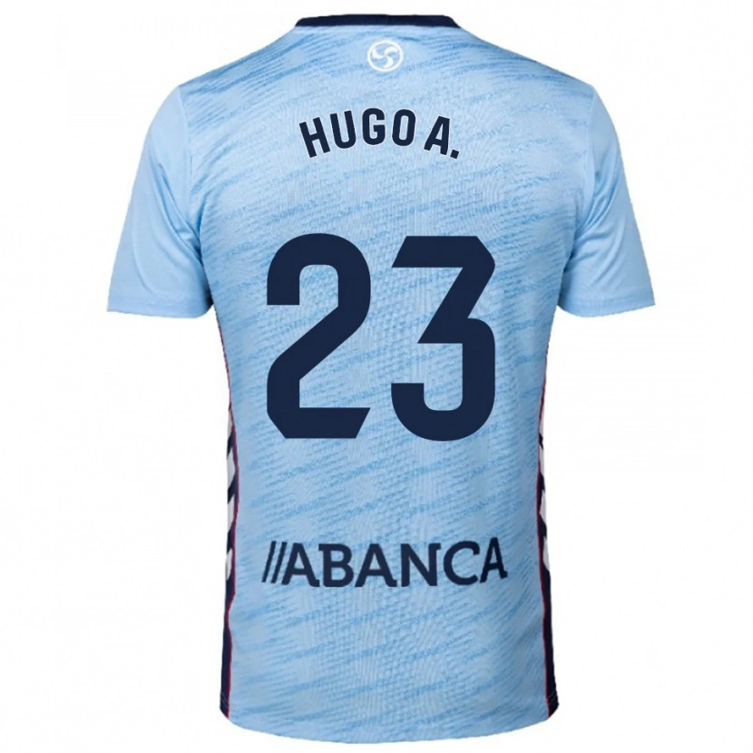 Danxen Mænd Hugo Álvarez #23 Himmelblå Rød Hjemmebane Spillertrøjer 2025/26 Trøje T-Shirt