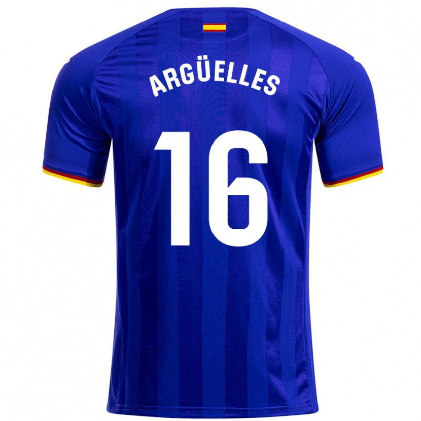 Danxen Mænd David Argüelles #16 Blå Rød Gul Hjemmebane Spillertrøjer 2025/26 Trøje T-Shirt