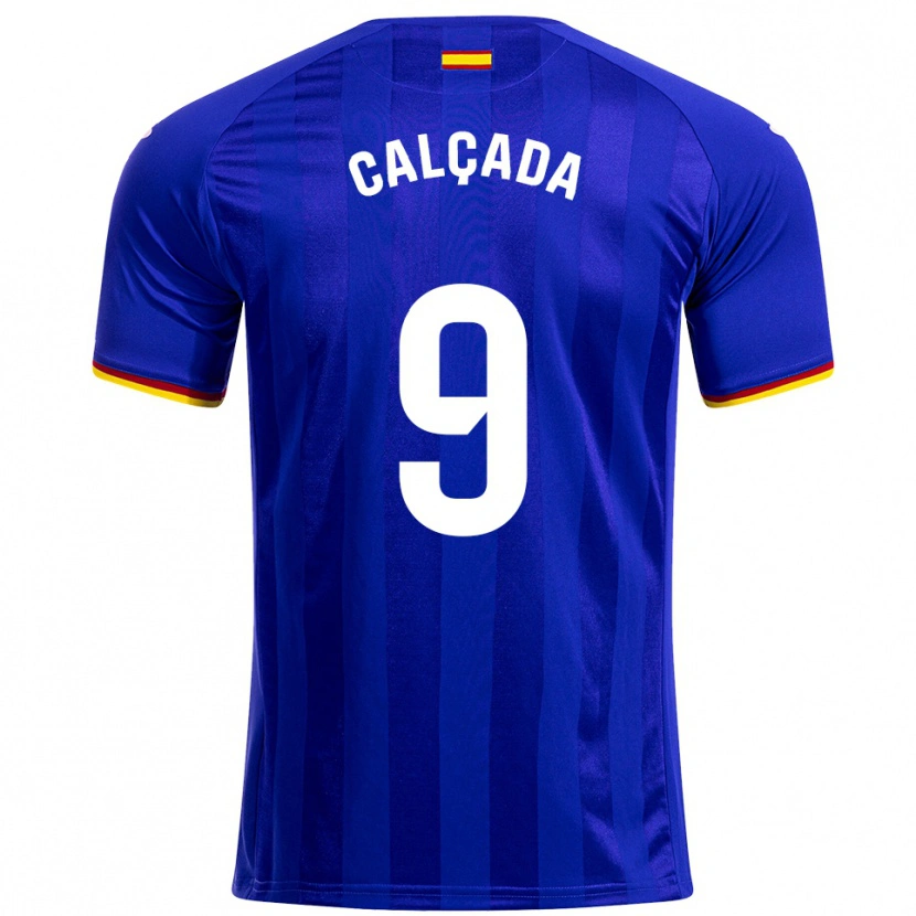 Danxen Mænd Gonzalo Calçada #9 Blå Rød Gul Hjemmebane Spillertrøjer 2025/26 Trøje T-Shirt