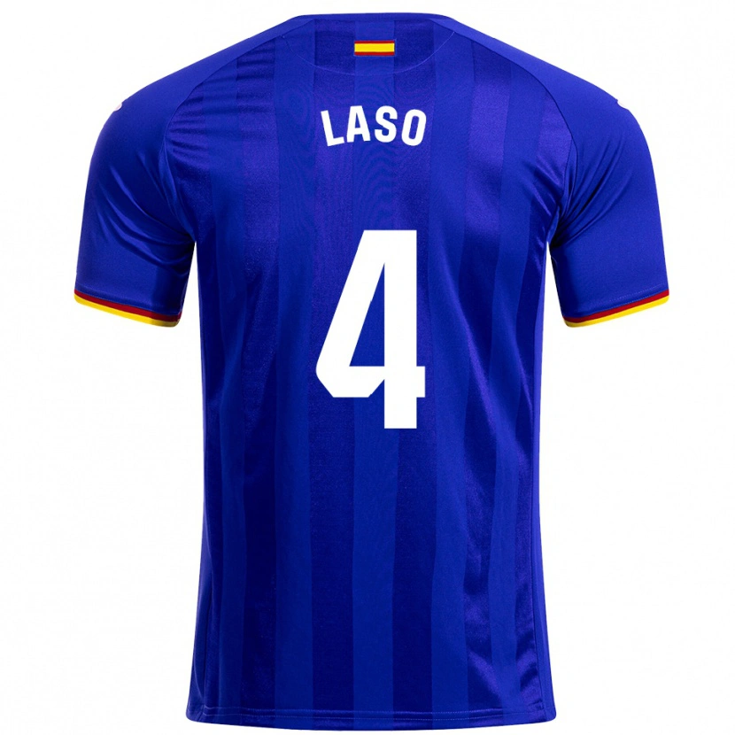 Danxen Mænd Lucas Laso #4 Blå Rød Gul Hjemmebane Spillertrøjer 2025/26 Trøje T-Shirt