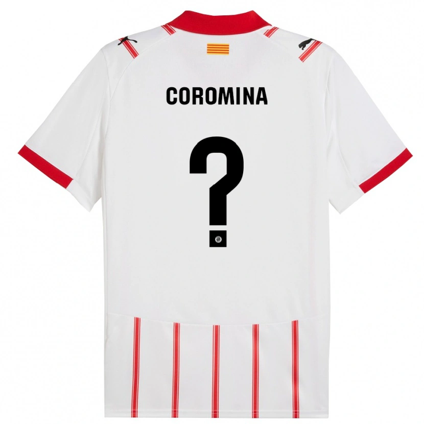 Danxen Mænd Arnau Coromina #0 Hvid Rød Hjemmebane Spillertrøjer 2025/26 Trøje T-Shirt