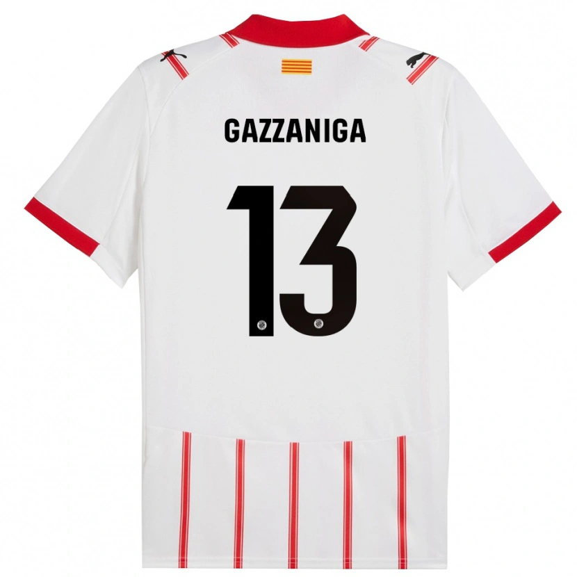 Danxen Mænd Paulo Gazzaniga #13 Hvid Rød Hjemmebane Spillertrøjer 2025/26 Trøje T-Shirt