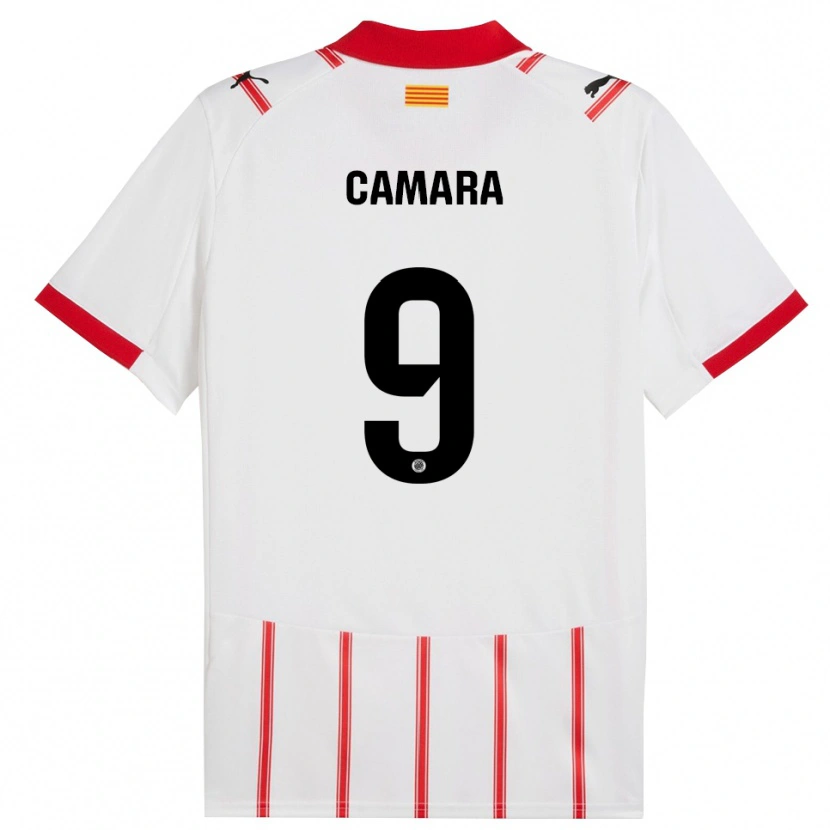 Danxen Mænd Dawda Camara #9 Hvid Rød Hjemmebane Spillertrøjer 2025/26 Trøje T-Shirt