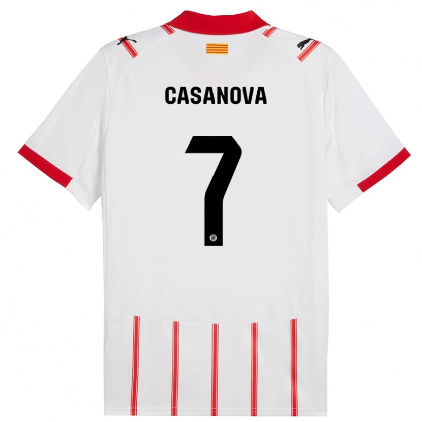 Danxen Mænd Àstrid Casanova #7 Hvid Rød Hjemmebane Spillertrøjer 2025/26 Trøje T-Shirt