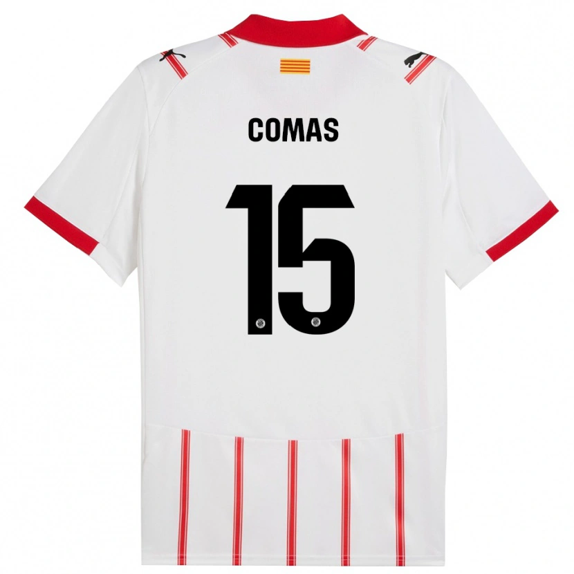 Danxen Mænd Oriol Comas #15 Hvid Rød Hjemmebane Spillertrøjer 2025/26 Trøje T-Shirt