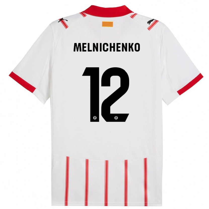 Danxen Mænd Dmytro Melnichenko #12 Hvid Rød Hjemmebane Spillertrøjer 2025/26 Trøje T-Shirt