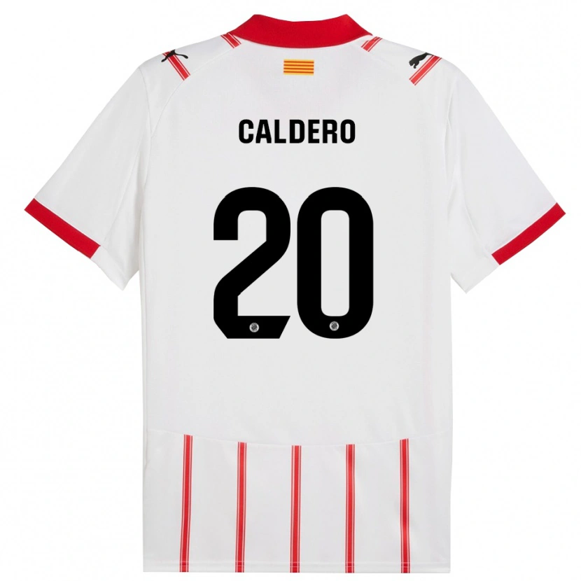 Danxen Mænd Nil Calderó #20 Hvid Rød Hjemmebane Spillertrøjer 2025/26 Trøje T-Shirt