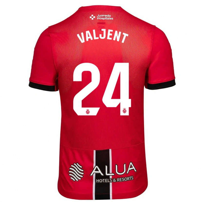 Danxen Mænd Martin Valjent #24 Rød Sort Hjemmebane Spillertrøjer 2025/26 Trøje T-Shirt