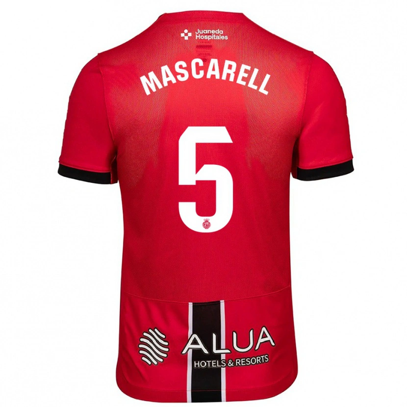 Danxen Mænd Omar Mascarell #5 Rød Sort Hjemmebane Spillertrøjer 2025/26 Trøje T-Shirt