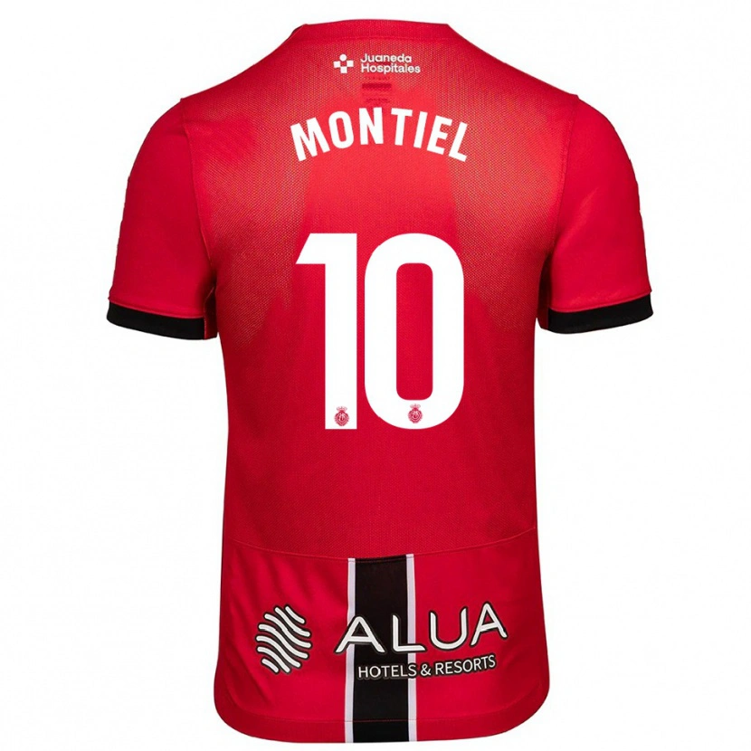 Danxen Mænd Luis Montiel #10 Rød Sort Hjemmebane Spillertrøjer 2025/26 Trøje T-Shirt