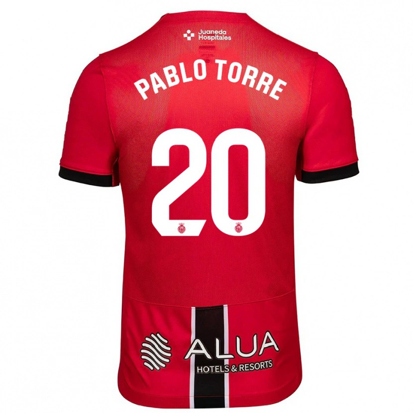 Danxen Mænd Pablo Torre #20 Rød Sort Hjemmebane Spillertrøjer 2025/26 Trøje T-Shirt