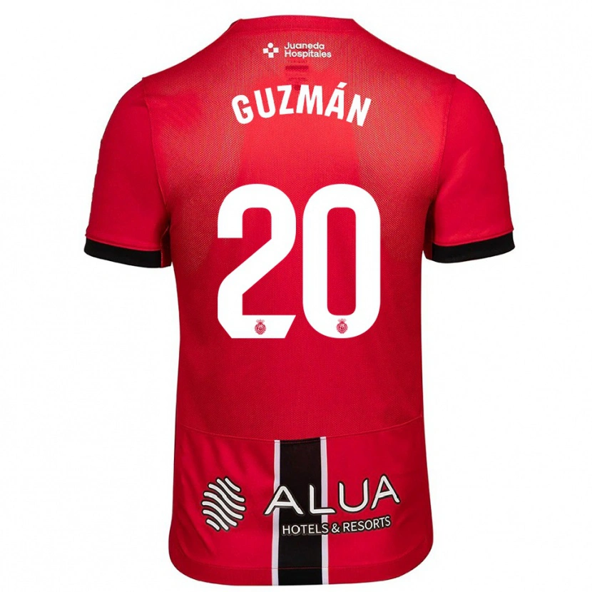 Danxen Mænd Samuel Guzmán #20 Rød Sort Hjemmebane Spillertrøjer 2025/26 Trøje T-Shirt